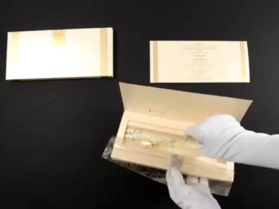S816, Cream Color, Scroll Invitations, Jewish Invitations, Box Scrolls
