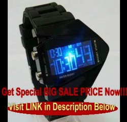 SPECIAL DISCOUNT Elegant Plane Style Digital Display LED Silicone Wrist Watch Black