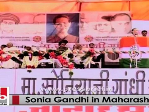 Sonia Gandhi in Maharashtra talks about welfare policies of Congress-led Central government