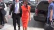 Celebrity Bytes: Victoria Beckham Creates the Illusion of Curves in Tangerine Dress