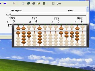 abaküsle çarpma işlemi