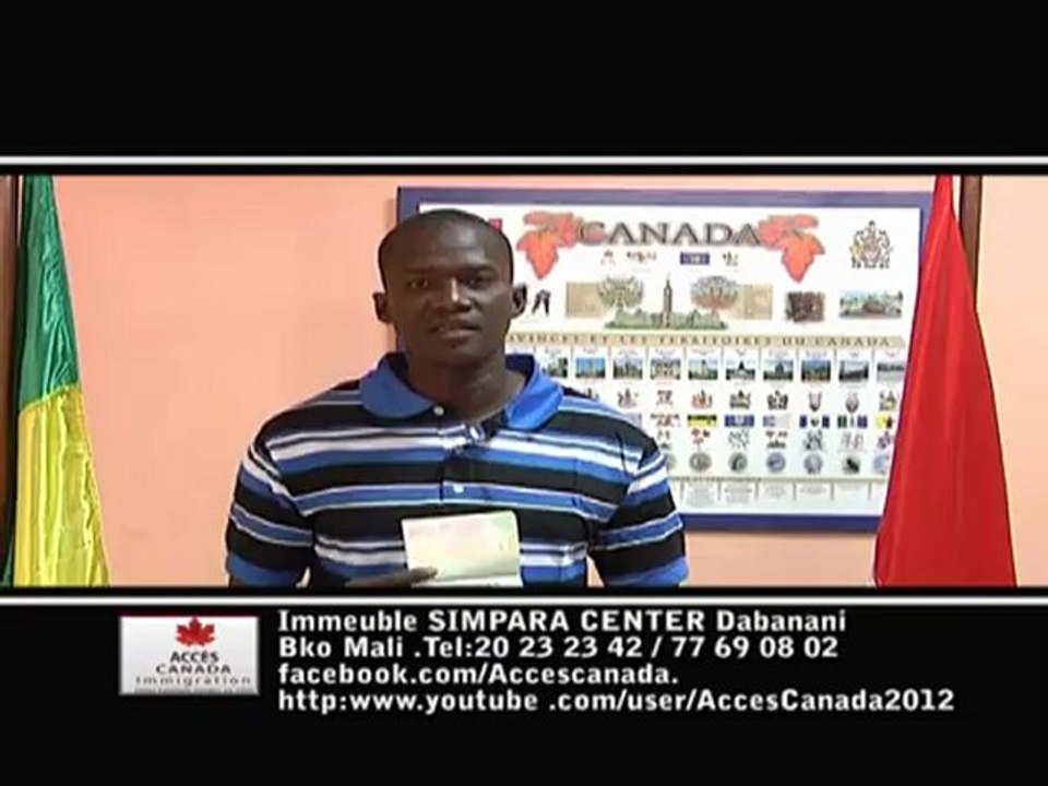 Remise du Visa de résidence permanente à un de nos clients MALIENS