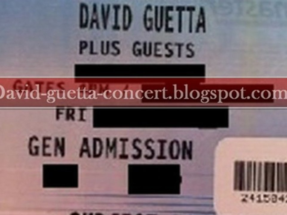 David guetta without you concert tickets !