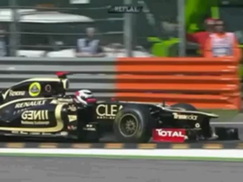 Monza 2012 Kimi Räikkönen FP1 flying over kerbs