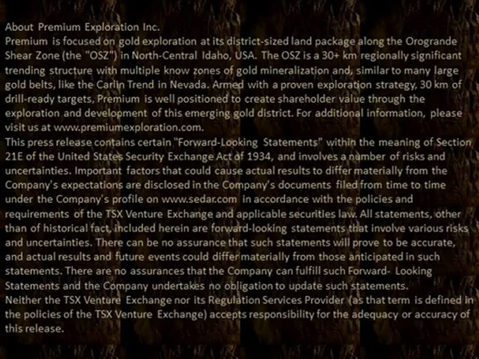 Premium Closes $500,000 Non-Brokered Private Placement With Osisko Mining Corporation