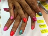 Rainbow-decorated nails