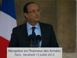 Discours lors de la réception en l'honneur des Armées