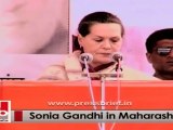 Sonia Gandhi in Maharashtra talks about various polices for the welfare of the people