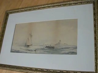 19th century read pen Ink Drawing & W/C