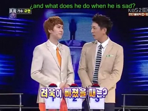 KyuHyun says RyeoWook gets sad if they don't eat his food (Sub.Esp) (Sub.Eng)