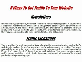 5 Ways To Get Traffic To Your Website