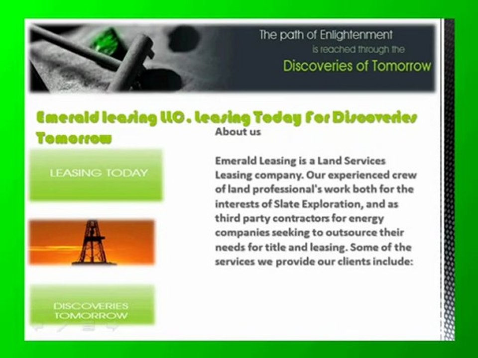 emerald leasing LLC. Leasing Today For Discoveries Tomorrow