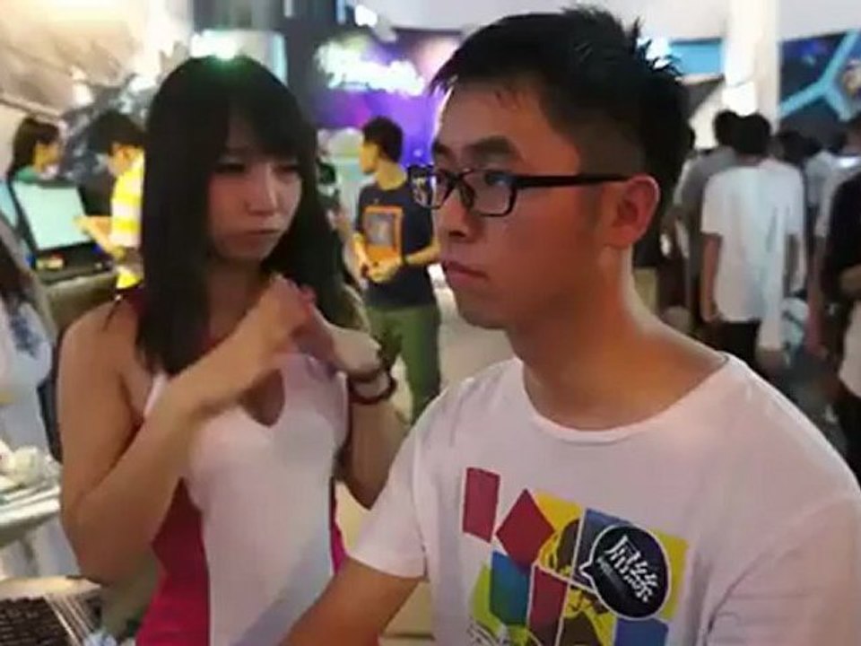A professional gamer in action