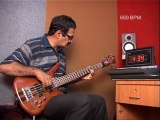 World's Fastest Bass Guitar Player at 660 BPM -Four Finger Picking (Jayen Varma)