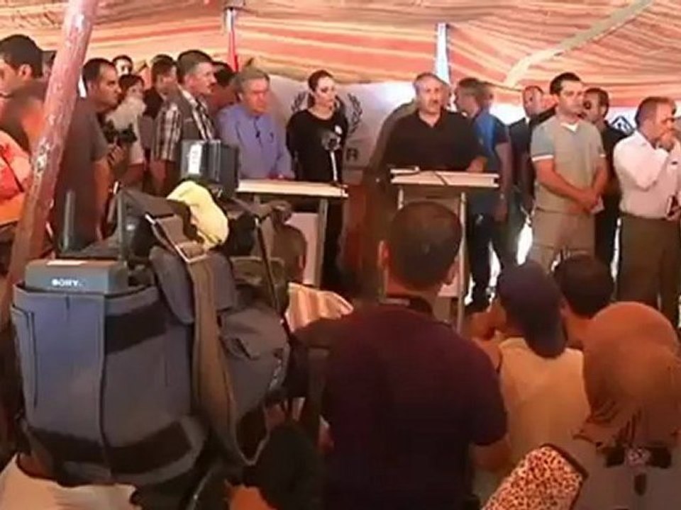 Actress Angelina Jolie visits Syrian refugees in Jordan.