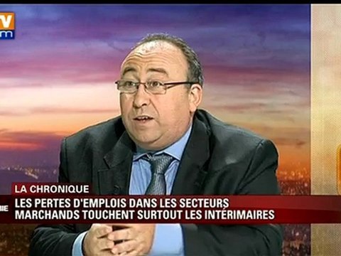 Les pertes d'emploi dans les secteurs marchands touchent surtout les intérimaires