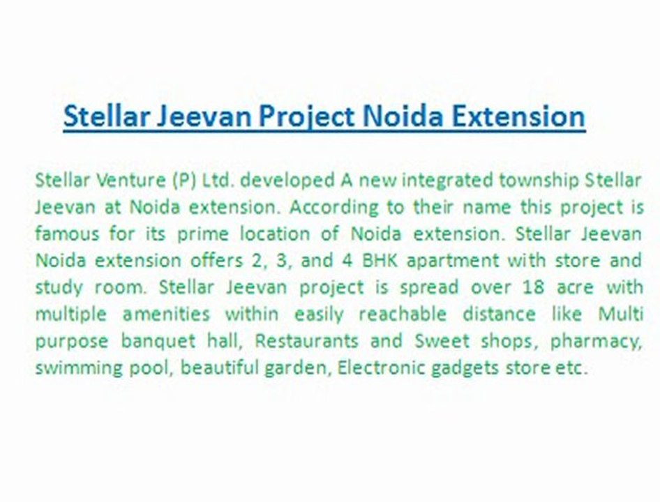 Stellar Jeevan Noida Extension ^9873111181^ Stellar Jeevan Noida | Stellar Jeevan Project Noida Rate - Stellar Jeevan Noida Extension Price