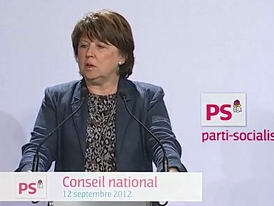 Discours de Martine Aubry au Conseil national de synthèse