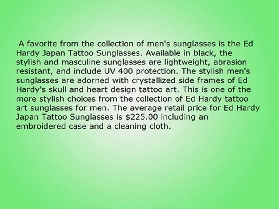 Ed Hardy Tattoo Art Sunglasses For Men