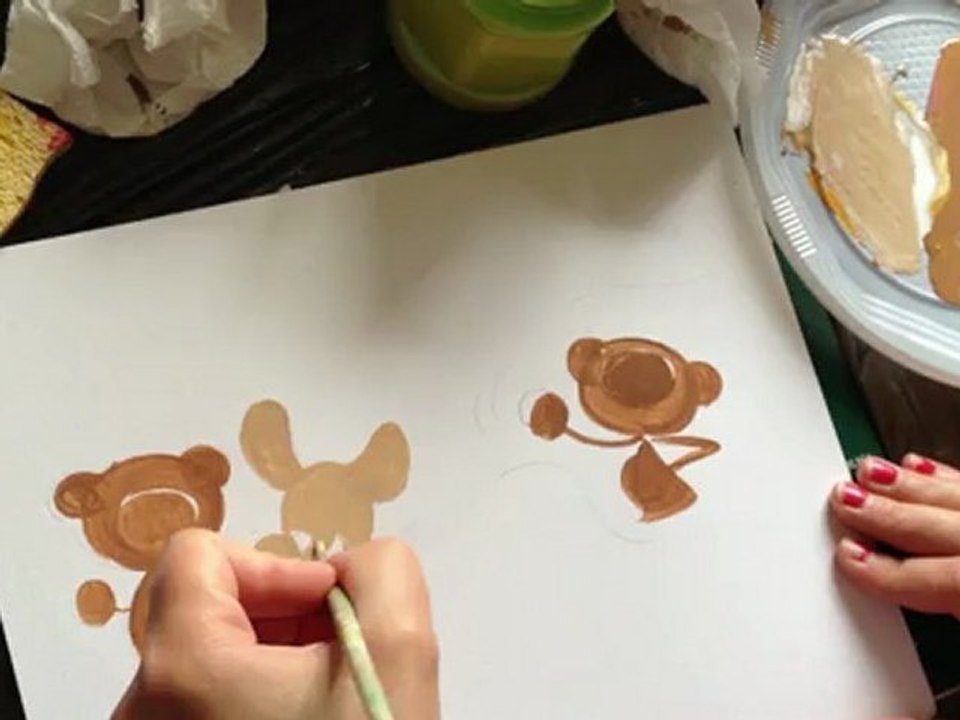 Création d'une peinture de l'Ours Kiwi