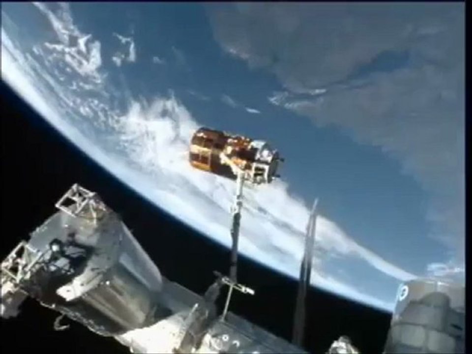 [ISS] HTV-3 Unberthing & Departure Timelapse