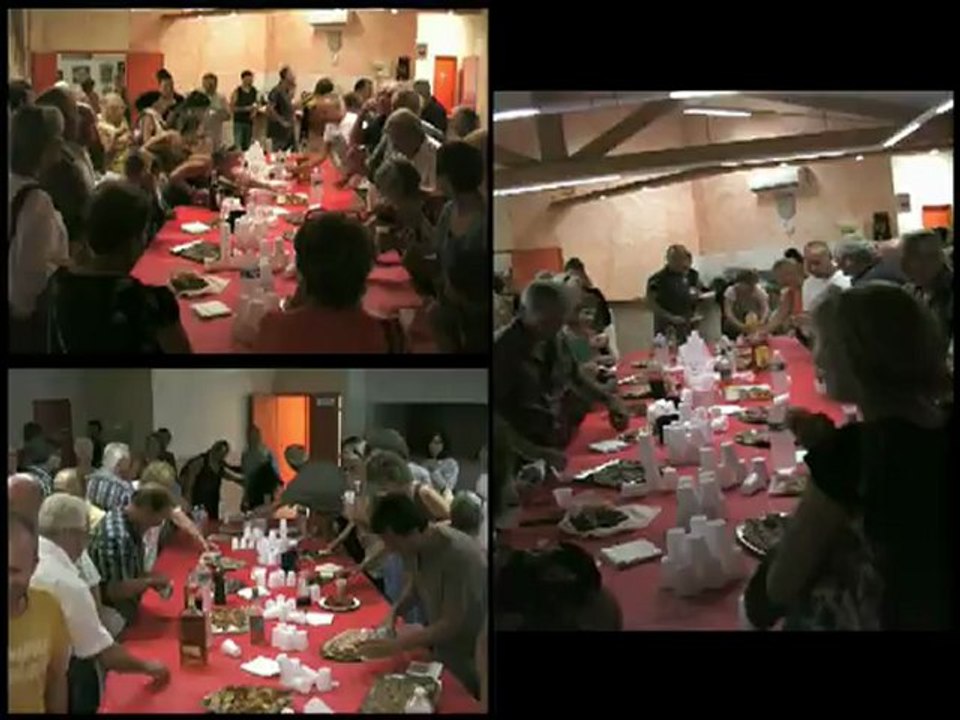 Le vernissage de l'exposition des travaux des artistes en résidence, festival d'art contemporain de Saint-Florent-sur-Auzonnet, 2012