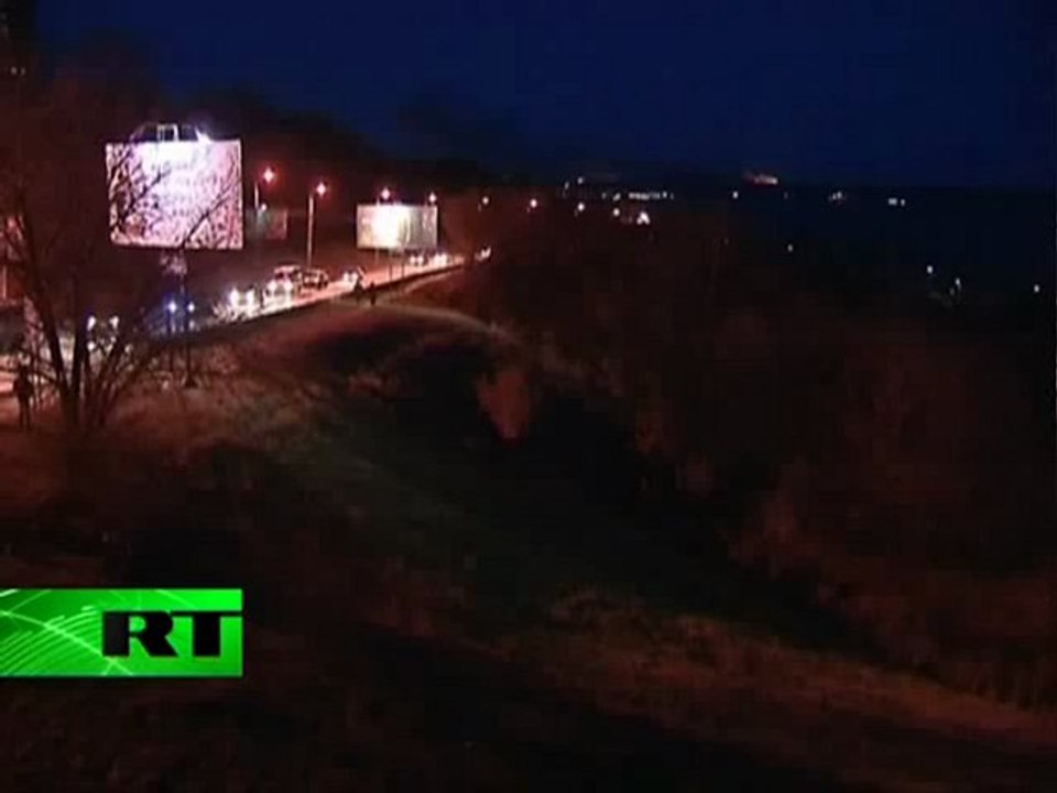 Raw video of weapons depot inferno in Russia