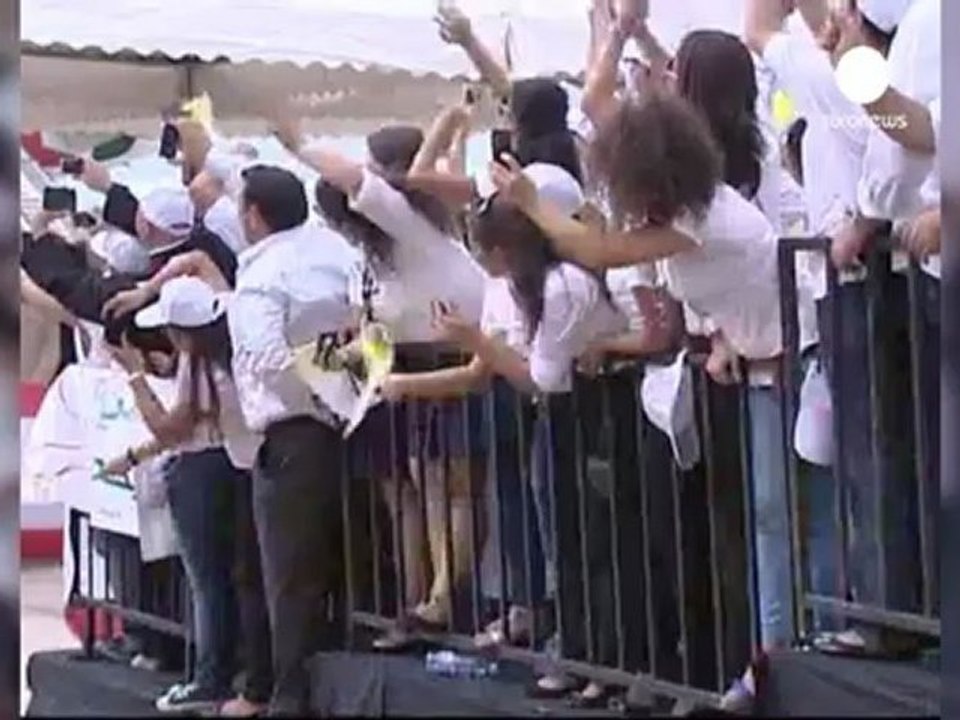 Arrivée du pape Benoît XVI au Liban