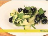 Olives d'€™Espagne et tagliatelles de courgettes