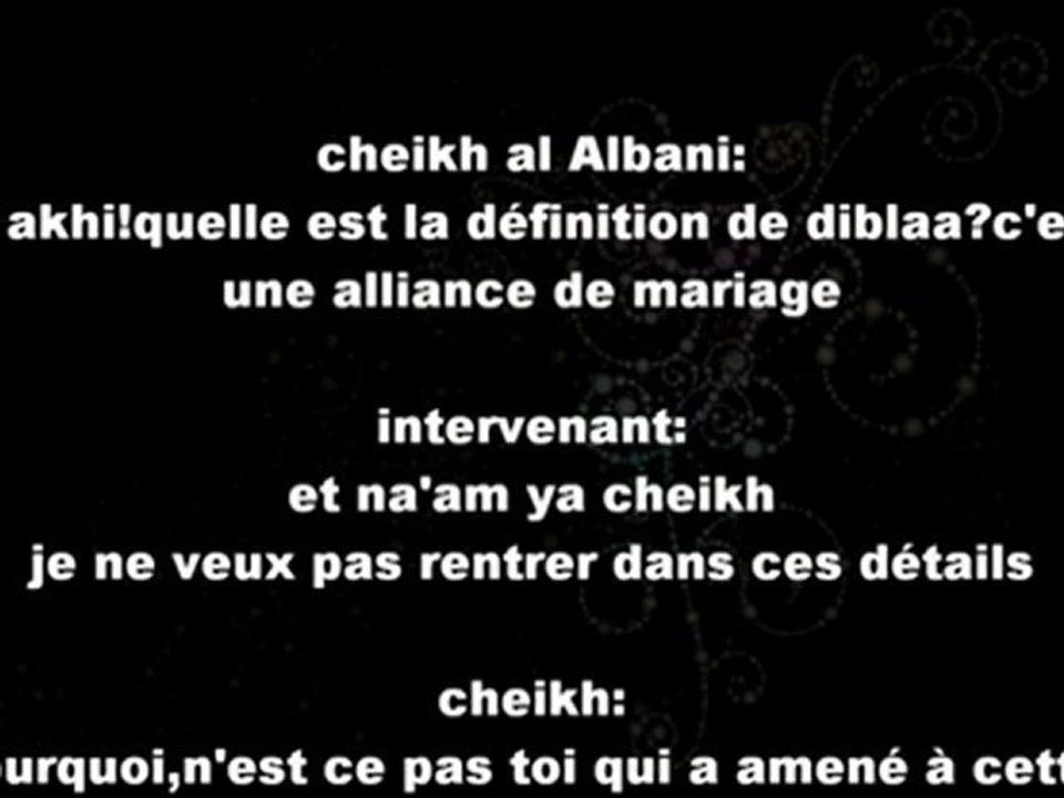 les alliances de mariage - cheikh al Albani - Vidéo Dailymotion