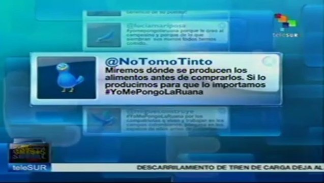 Tuiteros colombianos apoyan el Paro Nacional Agrario