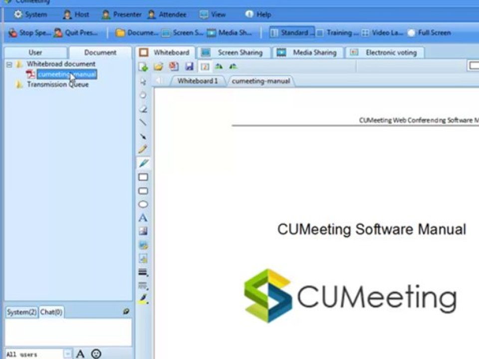 CUMeeting -- How to share documents in meeting