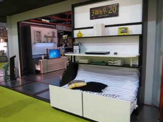 François Desile - lit et bureau coulissants par télécommande