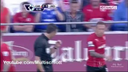 Funny Craig Bellamy pours water on referee - Cardiff City vs Manchester City 25-08-2013