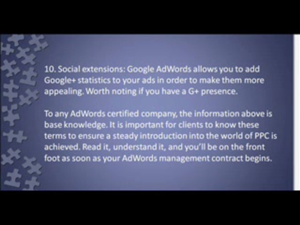 Success in Signing up  for an AdWords Management Contract