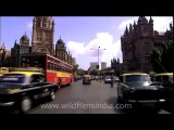 People and traffic across Chhatrapati Shivaji Terminus of Mumbai