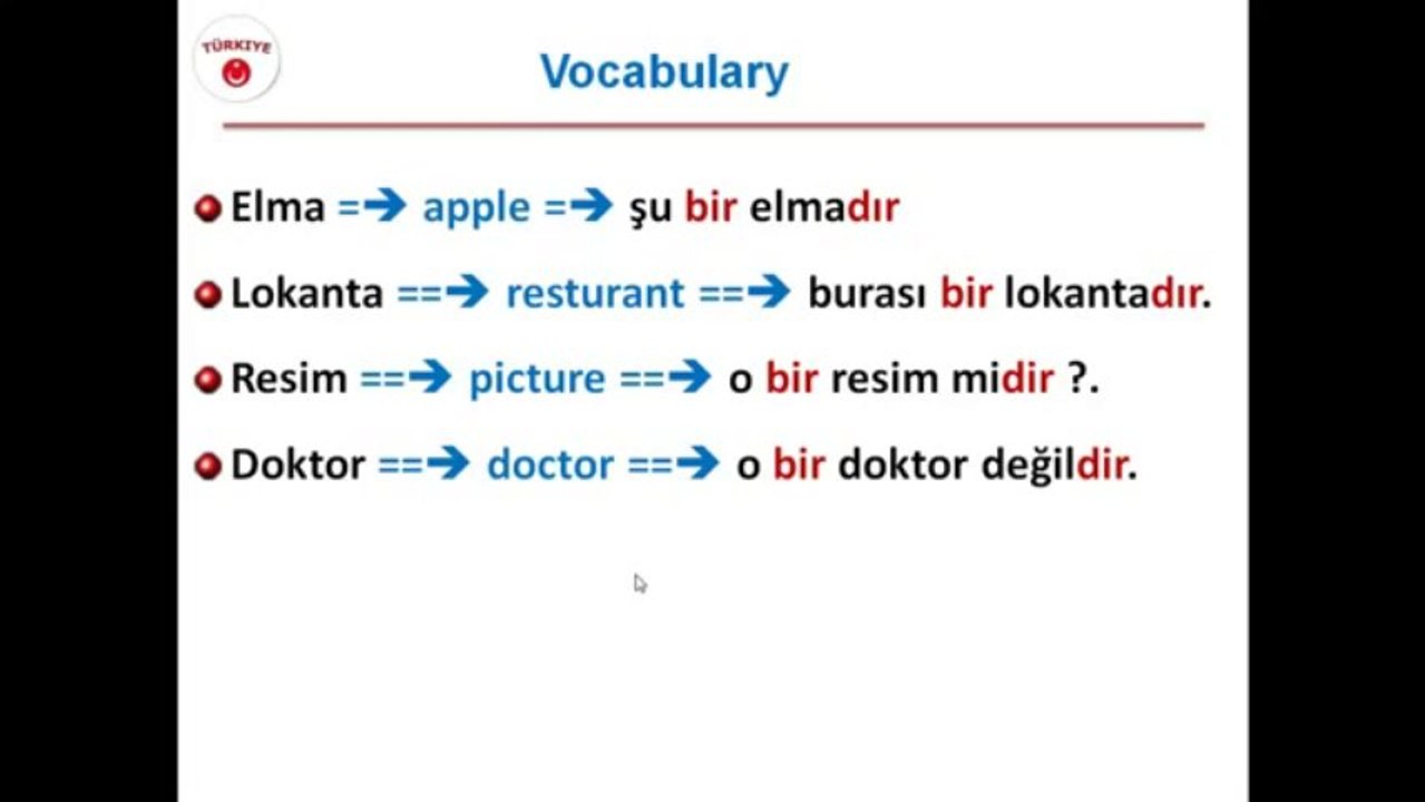 ders 5 درس تعليم اللغة التركية