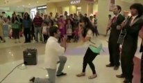 Marriage Proposal Turned Bad At A Mall In Dubai. The girls is gonna hit the guy!