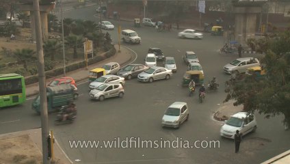 Karol bagh-Hanuman statue-metro train-traffic-6