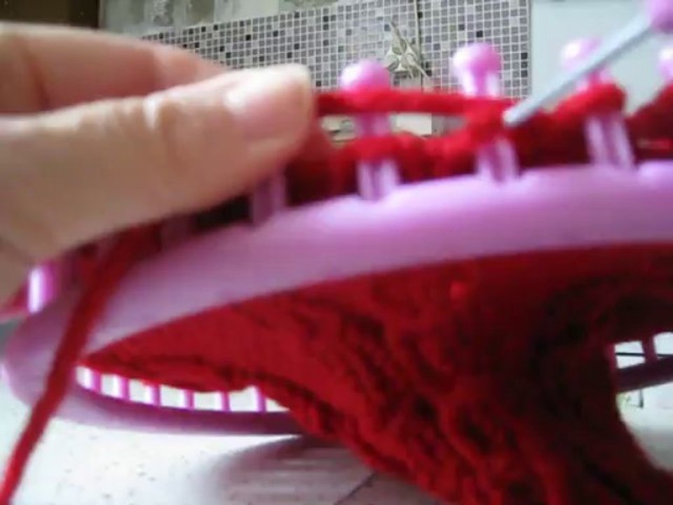 point endroit et envers sur le même rang au tricotin géant