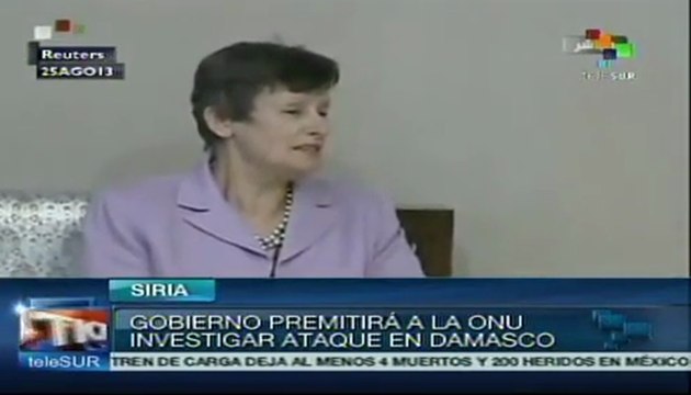 Siria pide a la ONU investigue si usaron armas químicas en Damasco
