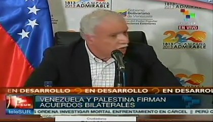 Canciller palestino agradece el apoyo de Venezuela