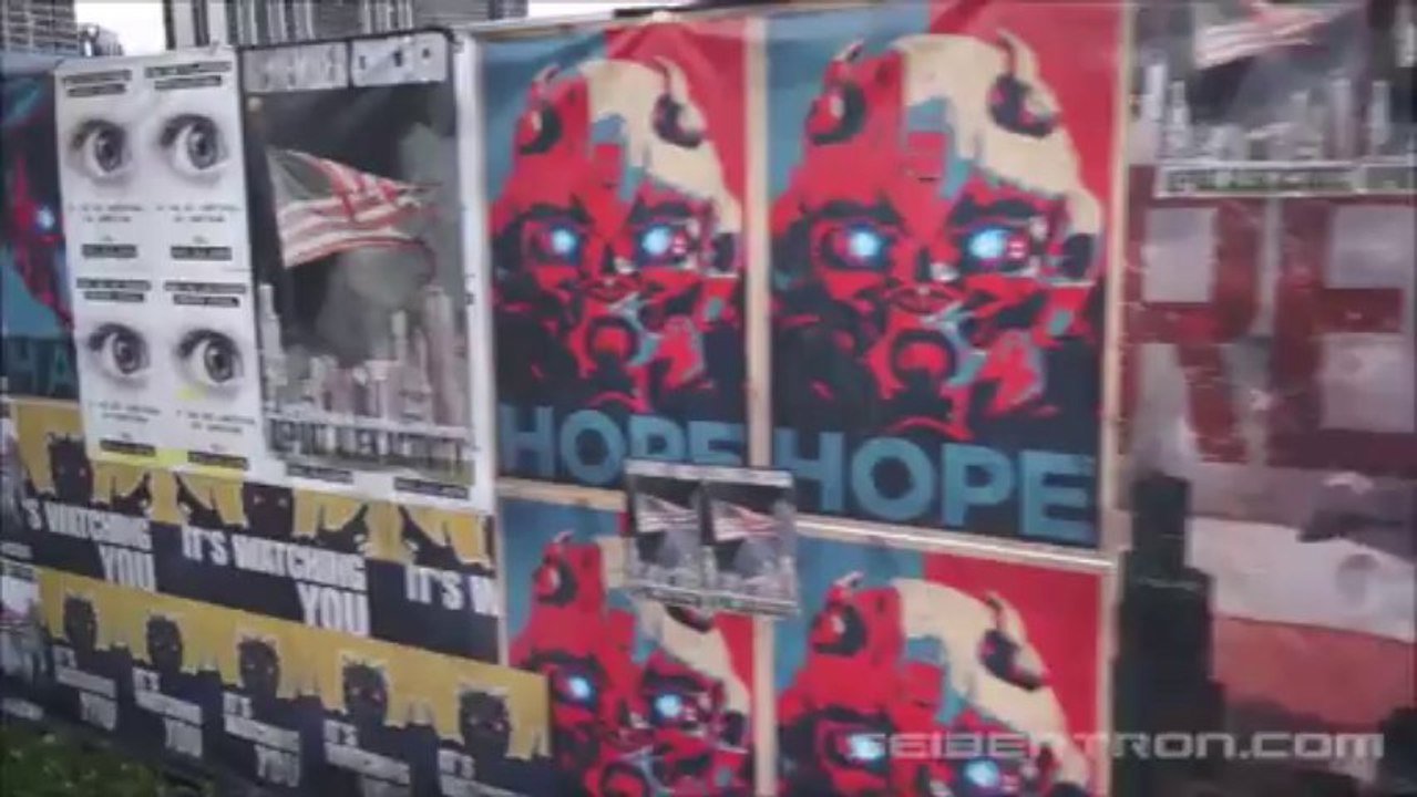 Transformers 4 filming in Chicago Propaganda Wall on Columbus Drive
