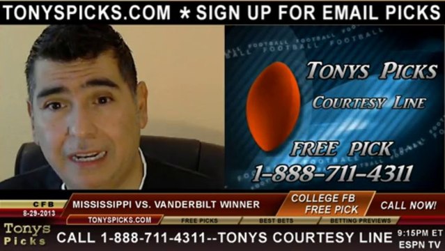 Vanderbilt Commodores vs. Mississippi Rebels Pick Prediction NCAA College Football Odds Preview 8-29-2013