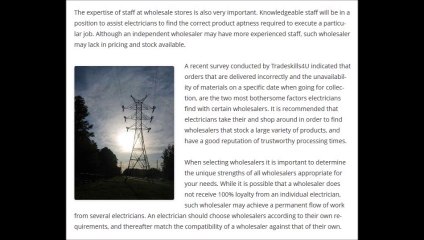Tradeskills4u - How to find the best electrical wholesaler