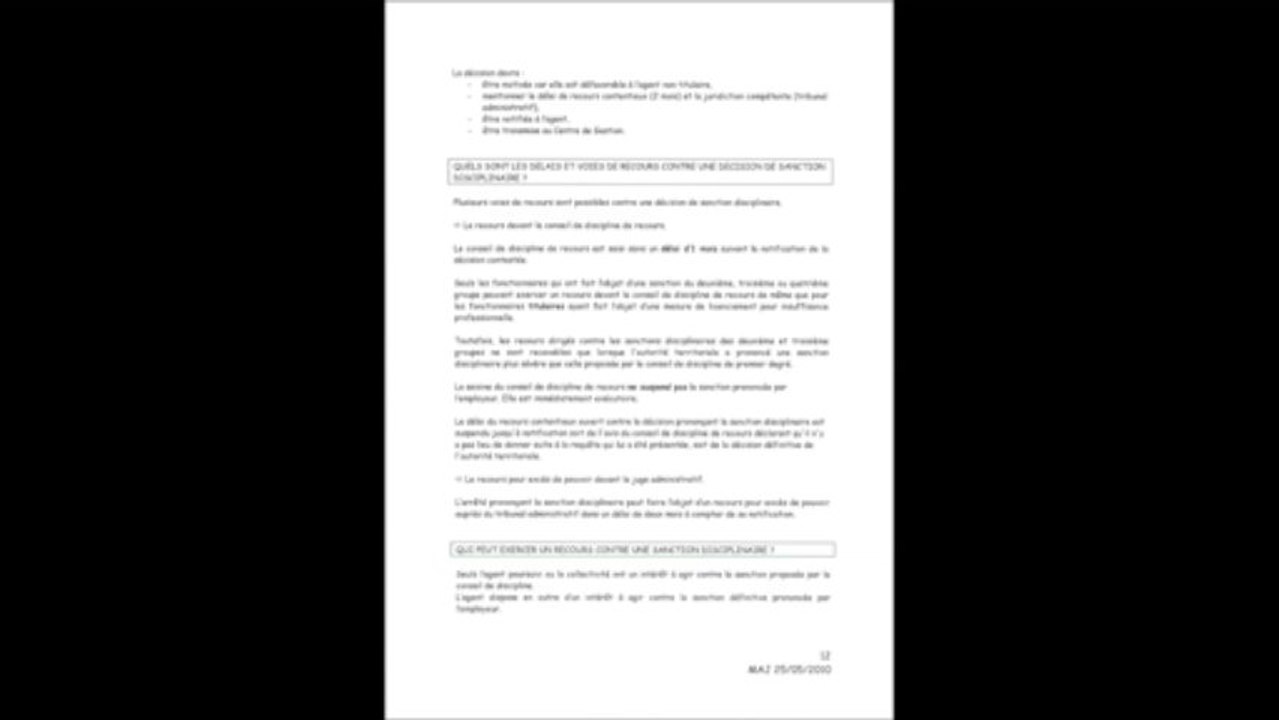 PROCEDURE DISCIPLINAIRE FPT