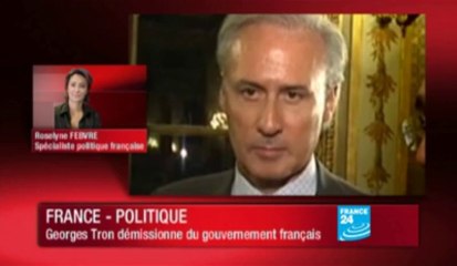 Accusé de harcèlement sexuel, Georges Tron quitte le gouvernement (France 24)