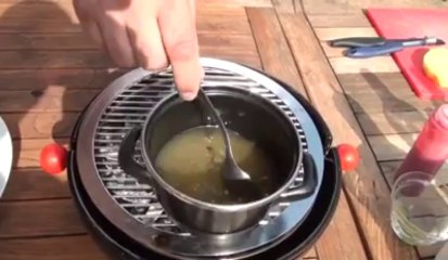 Ananas marinés au rhum et grillés au barbecue...