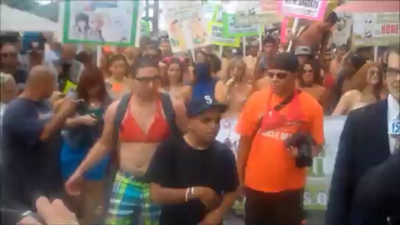Equal Topless Rights For All Women Topless Protest Venice Beach CA