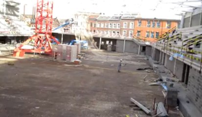 Liège: visite du chantier de la future patinoire de Médiacité (1)
